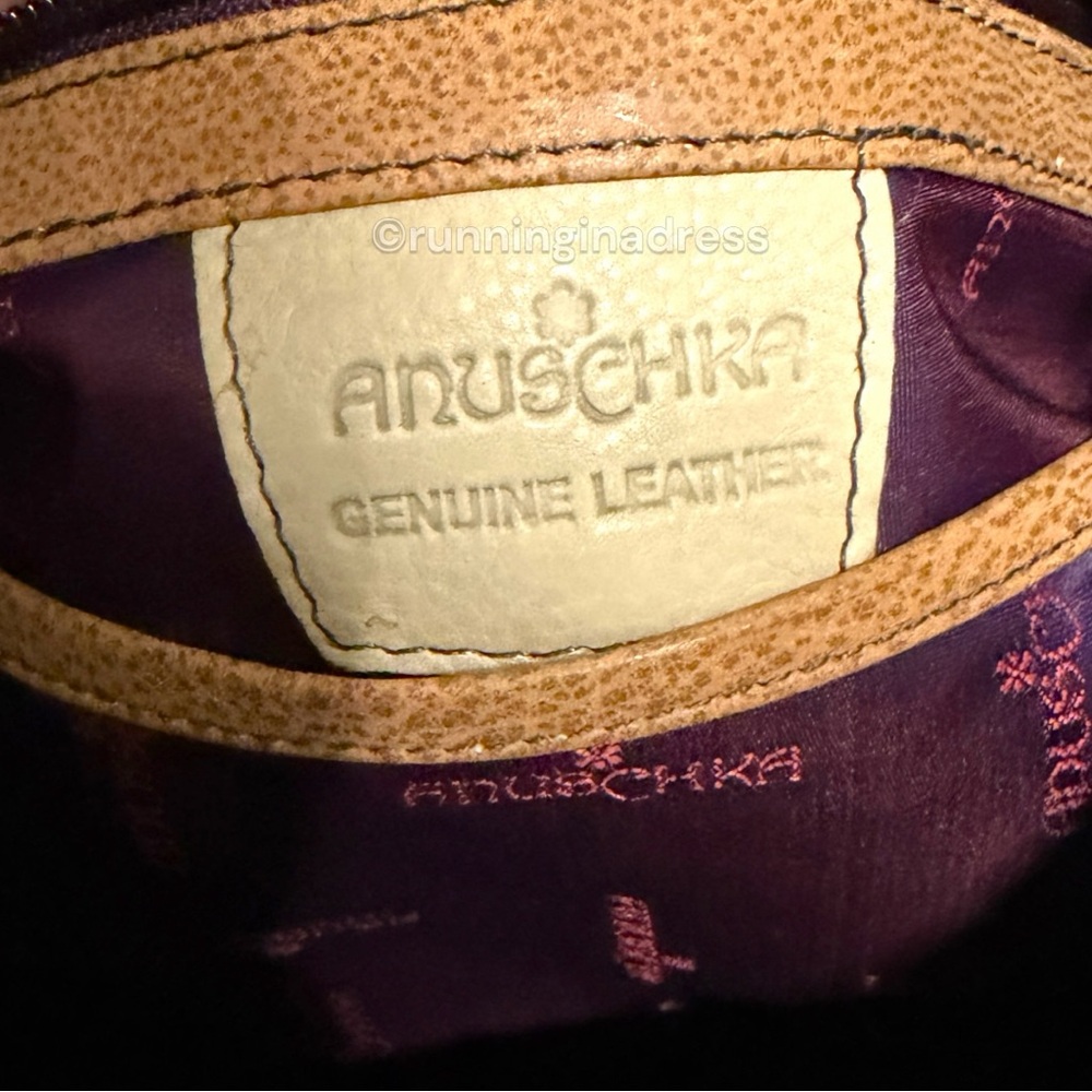 NEW Anuschka Hand Painted Large Multi Pocket Hobo Handbag Denim Paisley Floral - Picture 15 of 16